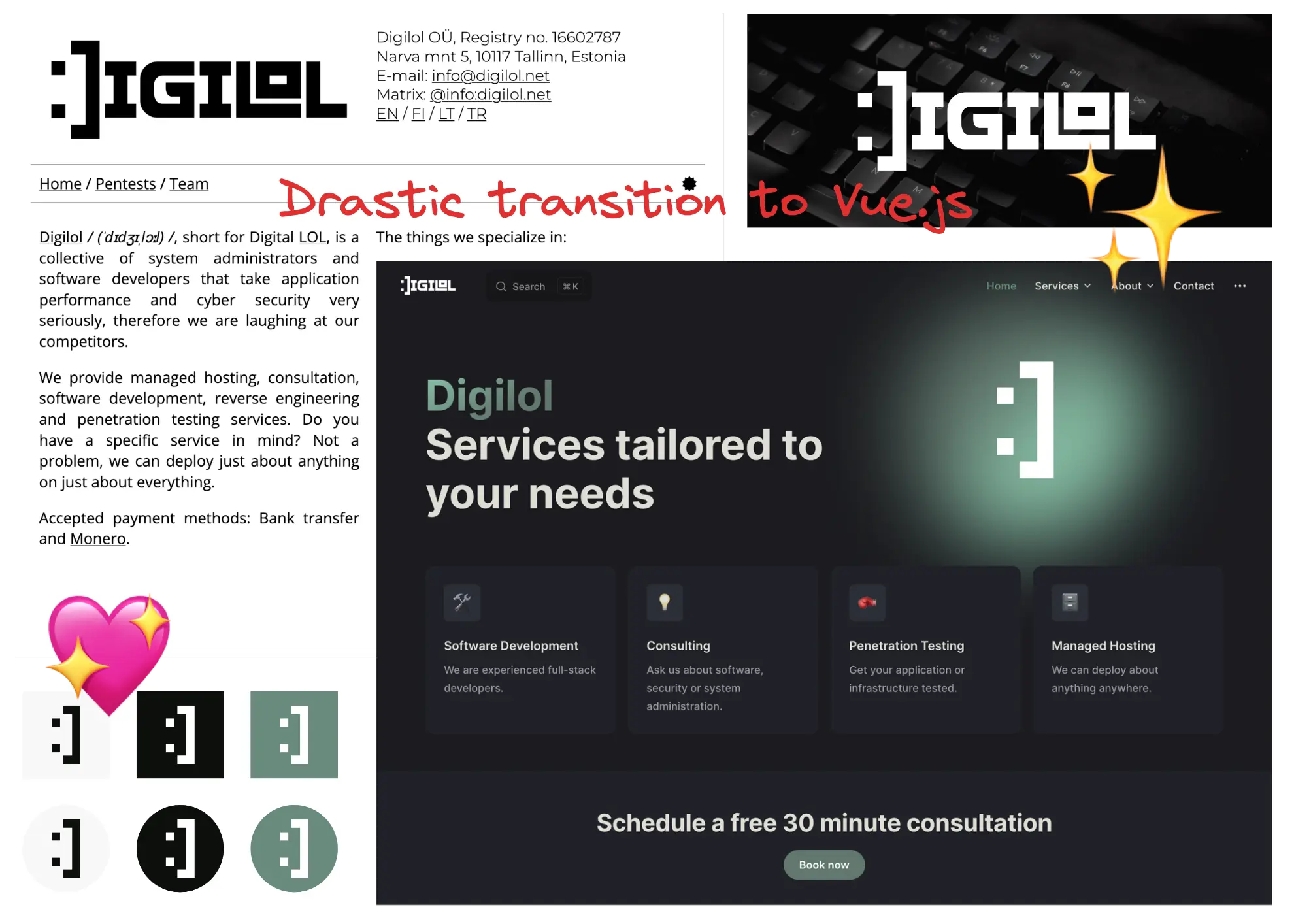 Collage displaying our UI/brand changes